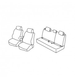 Set coprisedili Superior - Grigio/Nero - compatibile per Volkswagen Passat 4p (12/14>10/20) Trendline