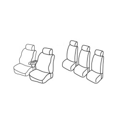 Set coprisedili Superior - Nero/Grigio - compatibile per Volkswagen Sharan (05/95>09/10) fino al 2000