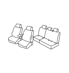 Set coprisedili Superior - Nero/Grigio - compatibile per Volkswagen Caddy Life (01/04>08/15) Fino al 09/2010