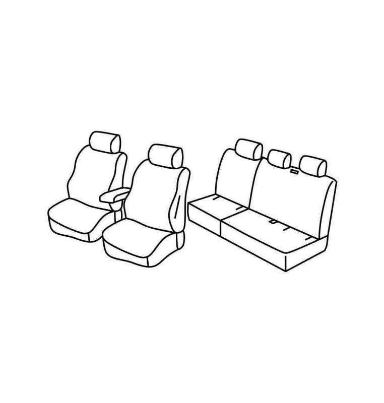 Set coprisedili Superior - Grigio/Nero - compatibile per Volkswagen Caddy Life (01/04>08/15) Dal 09/2010