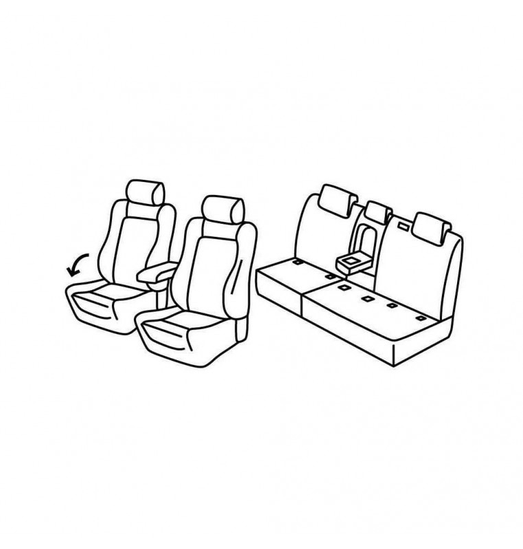 Set coprisedili Superior - Nocciola - compatibile per Volkswagen Tiguan (05/16>) Highline, Executive