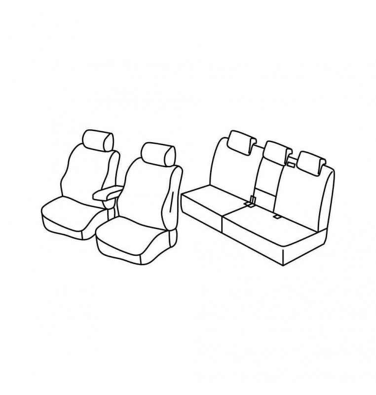 Set coprisedili Superior - Grigio/Nero - compatibile per Volkswagen Tiguan (12/07>08/11) Trendline