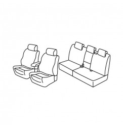 Set coprisedili Superior - Nocciola - compatibile per Volkswagen Tiguan (12/07>08/11) Sportline