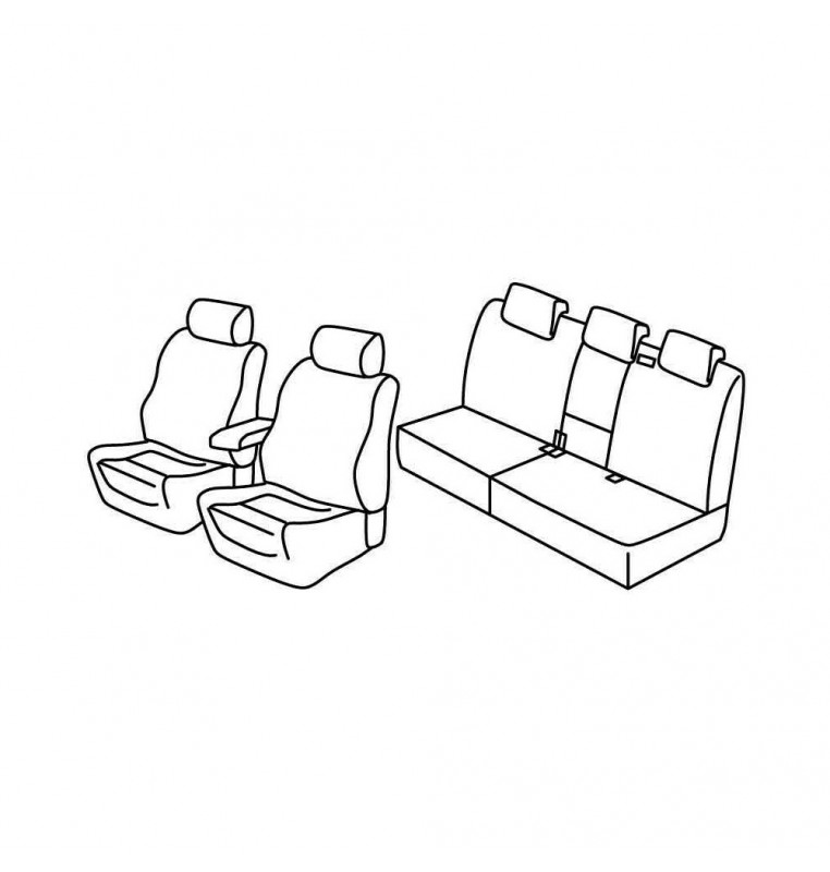 Set coprisedili Superior - Nocciola - compatibile per Volkswagen Tiguan (12/07>08/11) Sportline