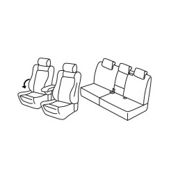 Set coprisedili Superior - Beige - compatibile per Volkswagen Tiguan (12/07>08/11) Sportline