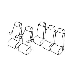 Set coprisedili Superior - Nocciola - compatibile per Volkswagen Multivan T6 (08/15>12/19)  - Volkswagen Multivan T6.1 (01/20>)