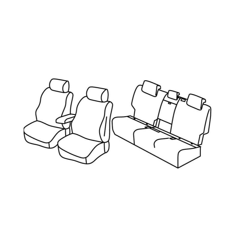 Set coprisedili Superior - Nocciola - compatibile per Volkswagen Golf VII Sportsvan (05/14>08/18) Trendline, Comfortline