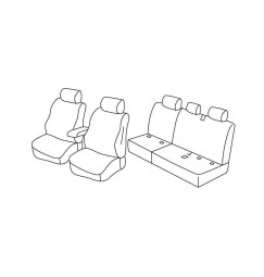 Set coprisedili Superior - Grigio/Nero - compatibile per Volkswagen Caddy Life (09/15>12/20) Dal 2019>