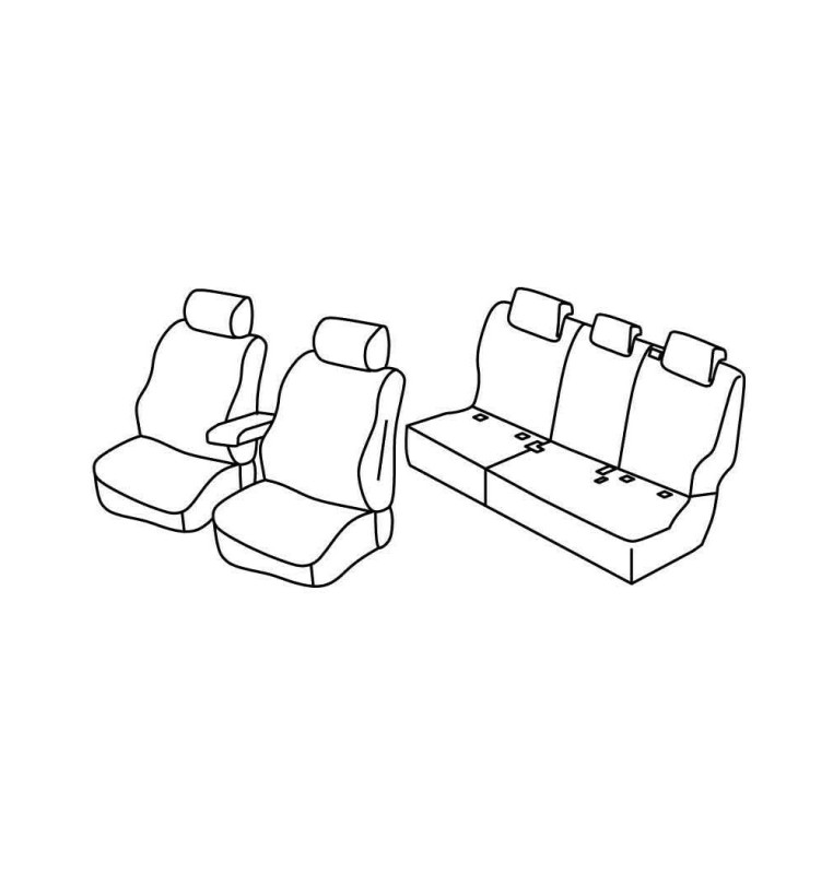 Set coprisedili Superior - Nocciola - compatibile per Volkswagen Touareg (07/18>) Trendline