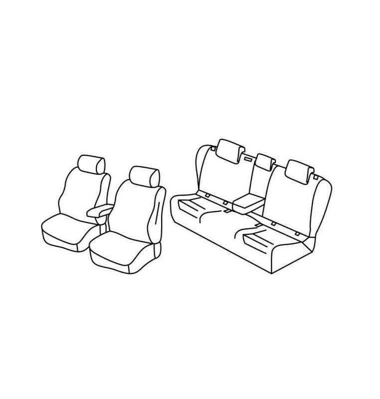 Set coprisedili Superior - Nocciola - compatibile per Volkswagen Passat 4p (12/14>10/20) Trendline, Highline