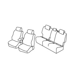 Set coprisedili Superior - Beige - compatibile per Volkswagen Golf VII Sportsvan (05/14>08/18) Comfortline, Trendline