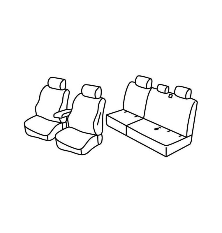 Set coprisedili Superior - Grigio/Nero - compatibile per Volkswagen Caddy (01/21>)