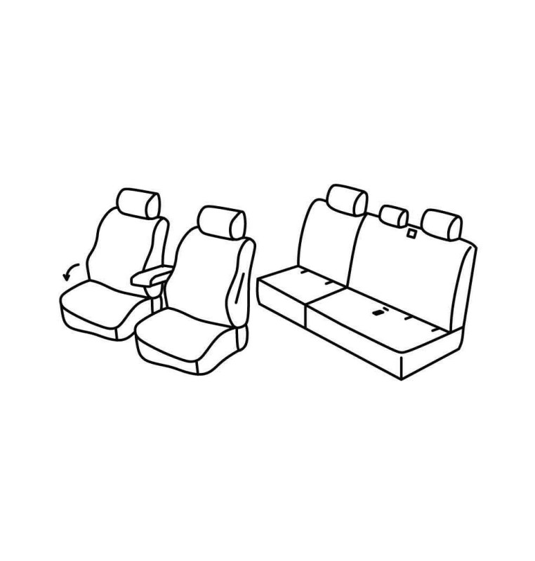 Set coprisedili Superior - Grigio/Nero - compatibile per Volkswagen Caddy (01/21>)