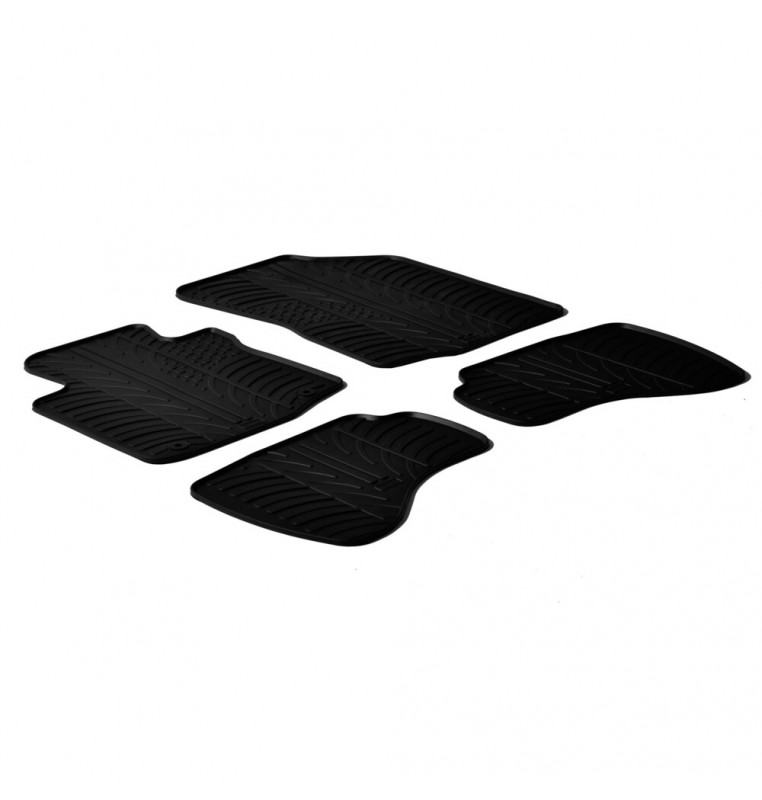 Set tappeti su misura in gomma - compatibile per  Citroen C1 3p (05/05>05/14) 2 fix lato guida -  Citroen C1 5p (05/05>05/14) 2 