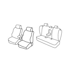 Set coprisedili Superior - Nero/Blu - compatibile per Volvo S80 (05/06>06/16)