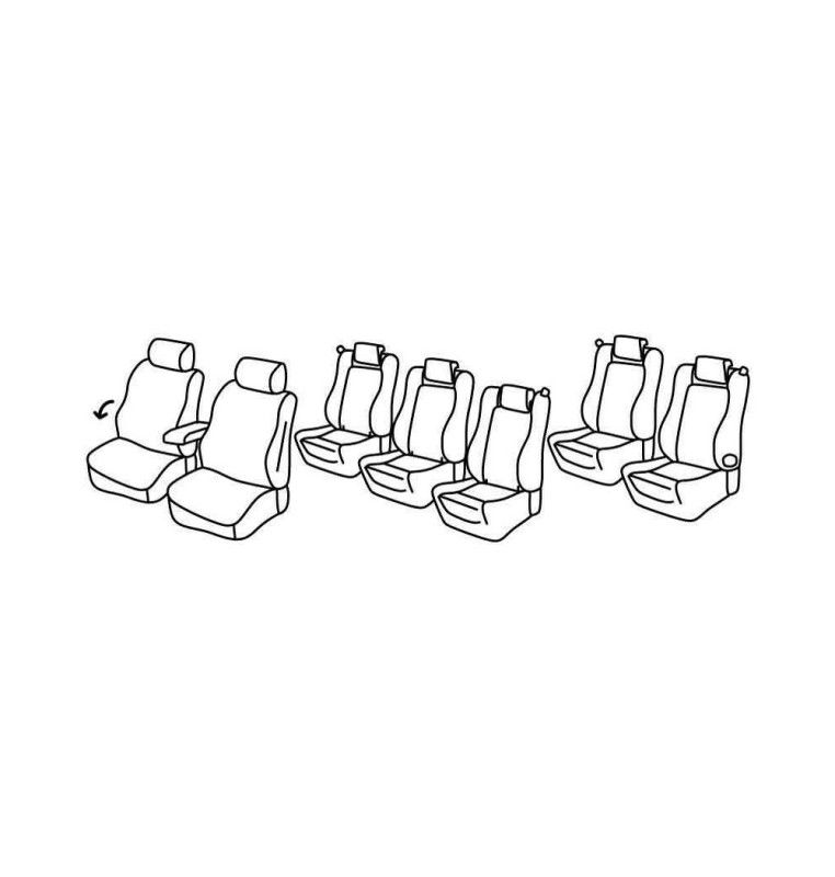 Set coprisedili Superior - Nocciola - compatibile per Volkswagen Sharan (10/10>07/20) Trendline