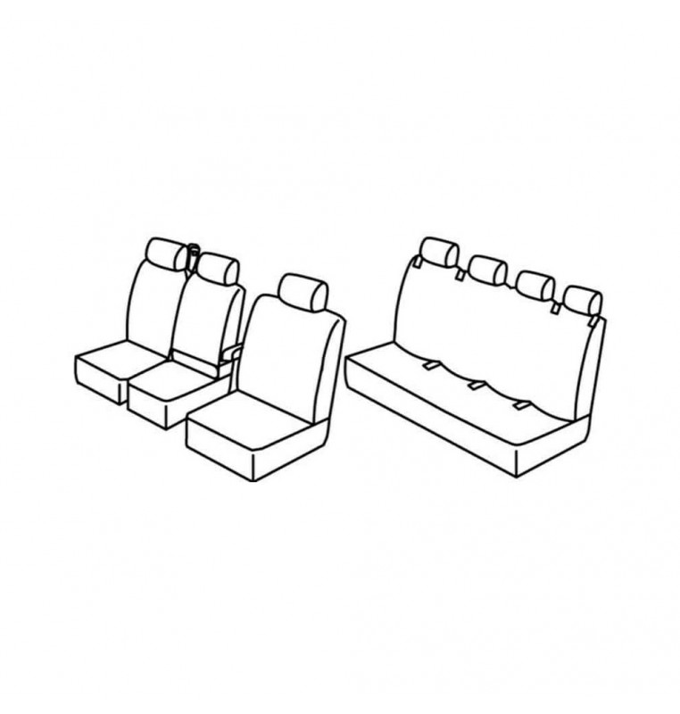 Set coprisedili Superior - Grigio/Nero - compatibile per Man TGE (04/17>)  - Volkswagen Crafter (01/17>)
