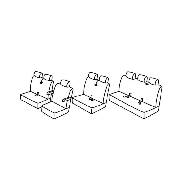 Set coprisedili Superior - Nocciola - compatibile per Volkswagen Multivan T5 (04/03>03/15) Fino al 2013