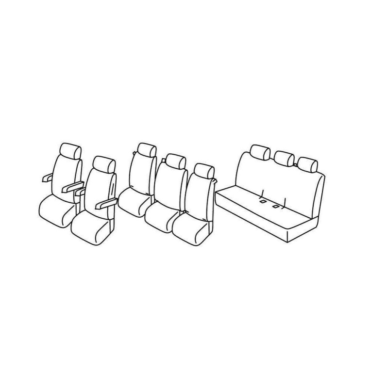 Set coprisedili Superior - Nocciola - compatibile per Volkswagen Multivan T5 (04/03>03/15)  - Volkswagen Multivan T6 (08/15>12/1