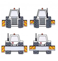 Pannelli retroriflettenti per veicoli agricoli, set 2 pz