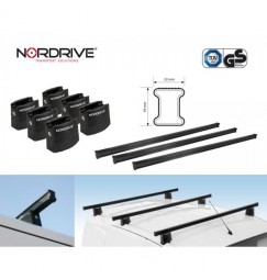 3 Barre portatutto per Volkswagen Caddy  portapacchi con bottoni VW Nordrive Kargo in acciaio nero