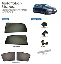 Kit tendine Privacy - 4 pz  - compatibile per  Volkswagen Golf VII 5 porte Guarnizione 5G