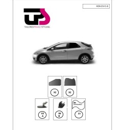Kit tendine Privacy - 4 pz  - compatibile per  Honda Civic 2014 5p Guarnitura 5-B