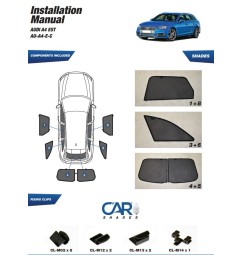Kit tendine Privacy - 6 pz  - compatibile per  Audi A4 Allroad cod.EC -  Audi A4 Avant cod.EC