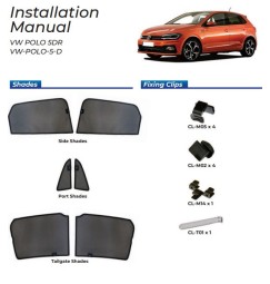 Kit tendine Privacy - 6 pz  - compatibile per  Volkswagen Polo 5p 2017 Guarnizione 5D