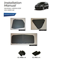 Kit tendine Privacy - 6 pz  - compatibile per  Opel Meriva (05/10 05/17) Guarnizione 5-B