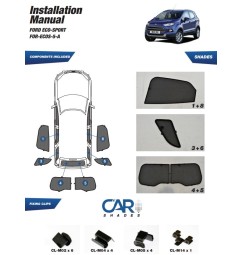 Kit tendine Privacy - 6 pz  - compatibile per  Ford Ecosport 2016 Guarnizione 5-A