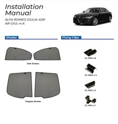Kit tendine Privacy - 4 pz  - compatibile per  Alfa Romeo Giulia Guarnizione 4-A