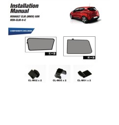 Kit tendine Privacy - 4 pz  - compatibile per  Renault Clio IV 5p  -  Renault Clio IV Generation Guarn.5C