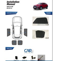 Kit tendine Privacy - 4 pz  - compatibile per  Audi Q2 2020 Guarnizione 5-A