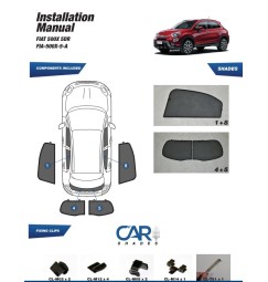 Kit tendine Privacy - 4 pz  - compatibile per  Fiat 500X 2020  - Guarnizione 5-A