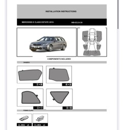 Kit tendine Privacy - 6 pz  - compatibile per  Mercedes Classe E sw 2013 Guarnitura E-B