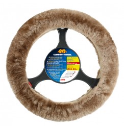 Comfort Wheel, coprivolante elasticizzato in vera pelliccia - Naturale - Ø 36-42 cm