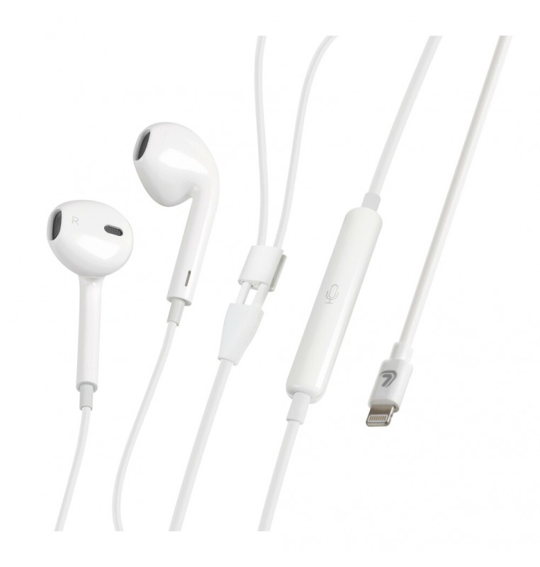 Linea Essentials, auricolari con microfono cavo Apple 8 Pin - 120 cm - Bianco