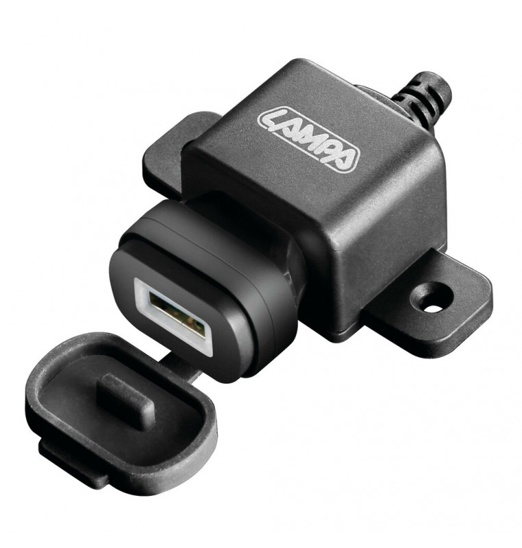 Usb Fix Plug, caricatore Usb con fissaggio a vite e spinotto universale - Fast Charge - 2400 mA - 12/24V