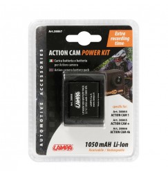 Kit carica batteria + batteria per action camera