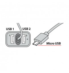 Caricabatteria Micro Usb con 2 porte Usb - 2400 mA - 12/24V